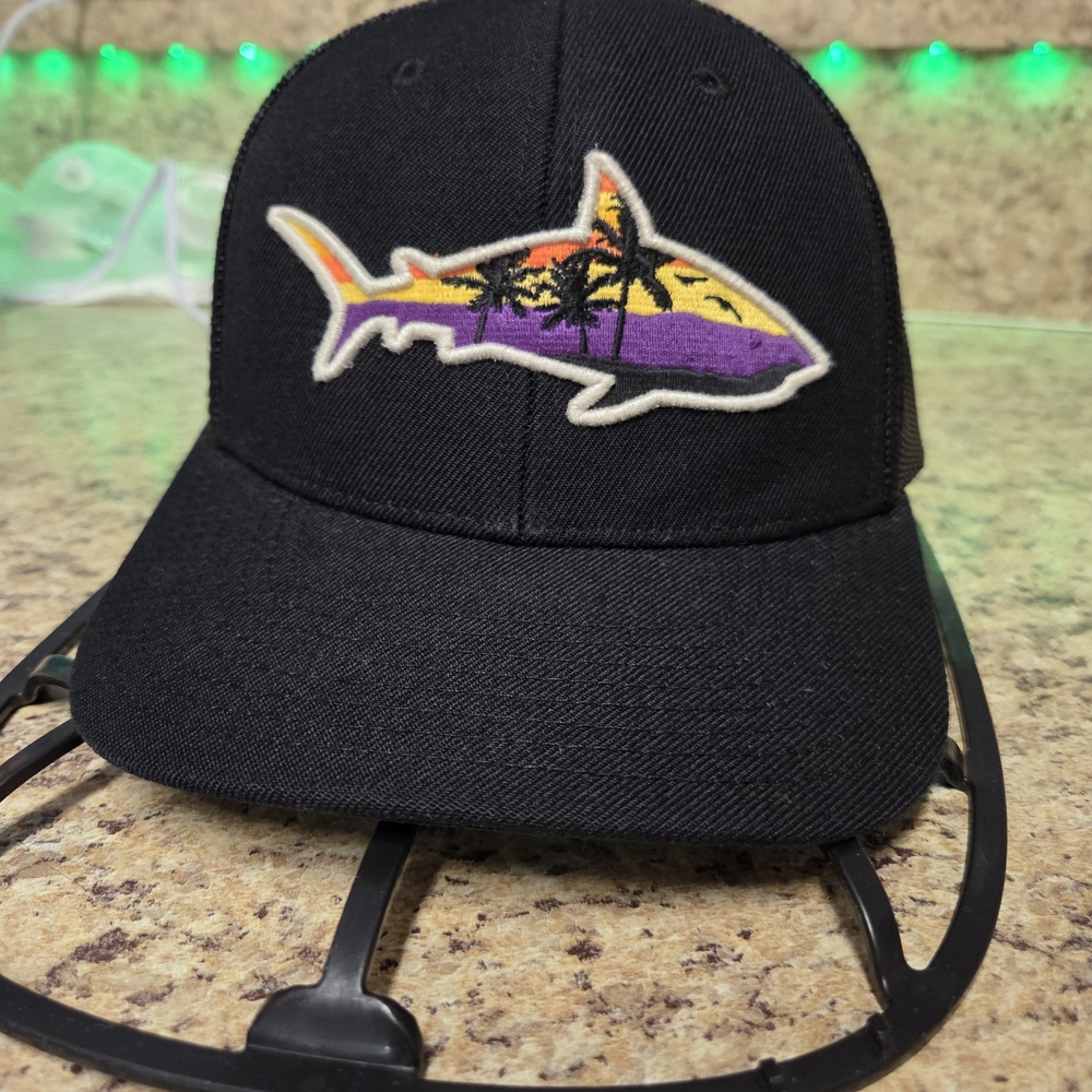 Black Kids Cap with Shark Design